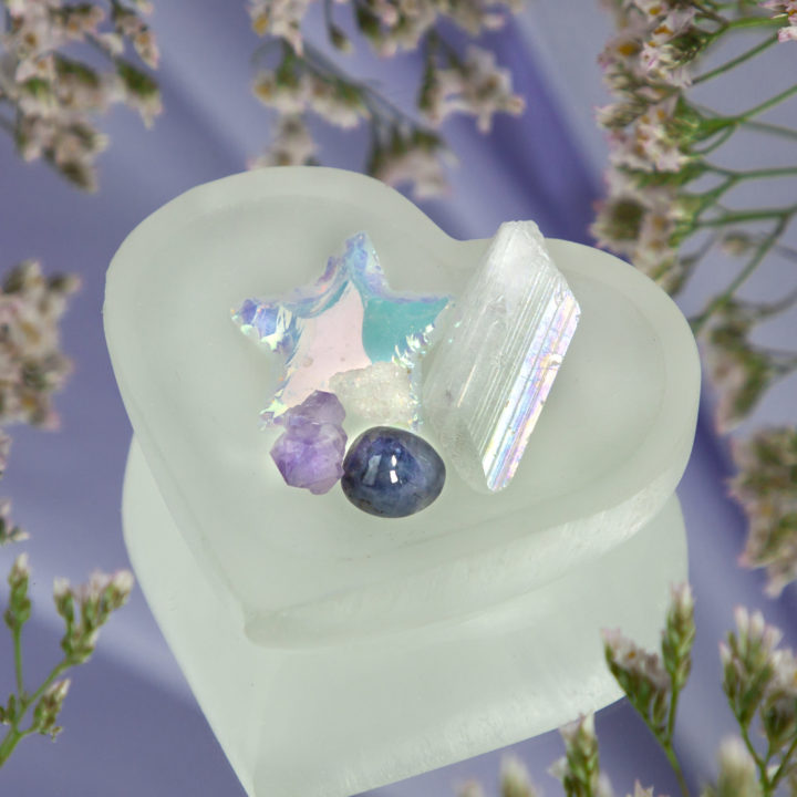 Angel Love Selenite Bowl with Gem Set