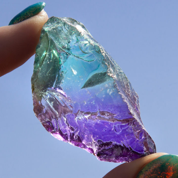 Blue and Purple Aura Quartz