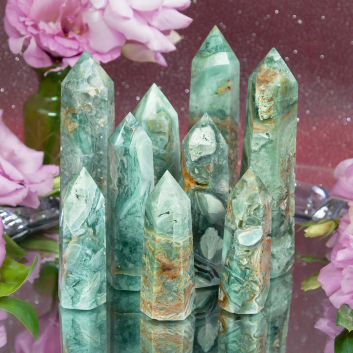 Brecciated Chrysoprase Heart Healing Generator