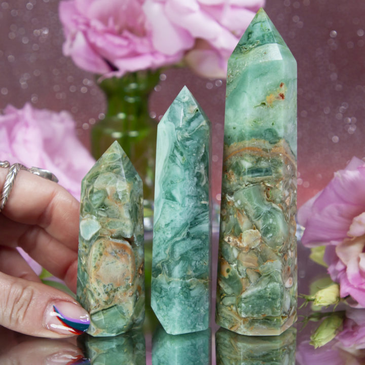 Brecciated Chrysoprase Heart Healing Generator