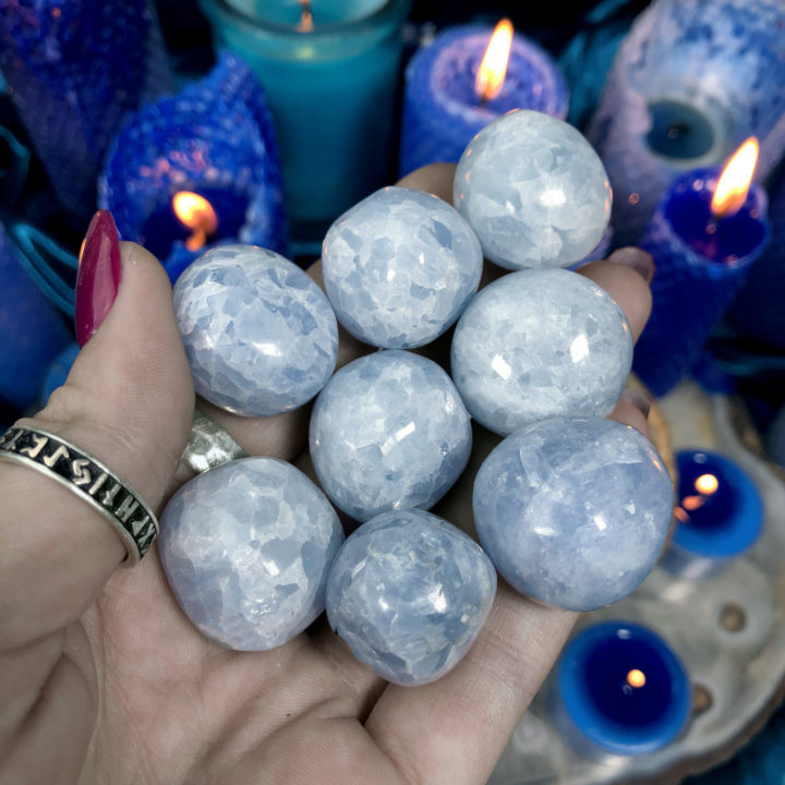 Tumbled Blue Calcite