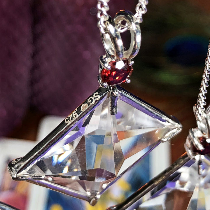 Clear Quartz and Garnet Magician Pendant