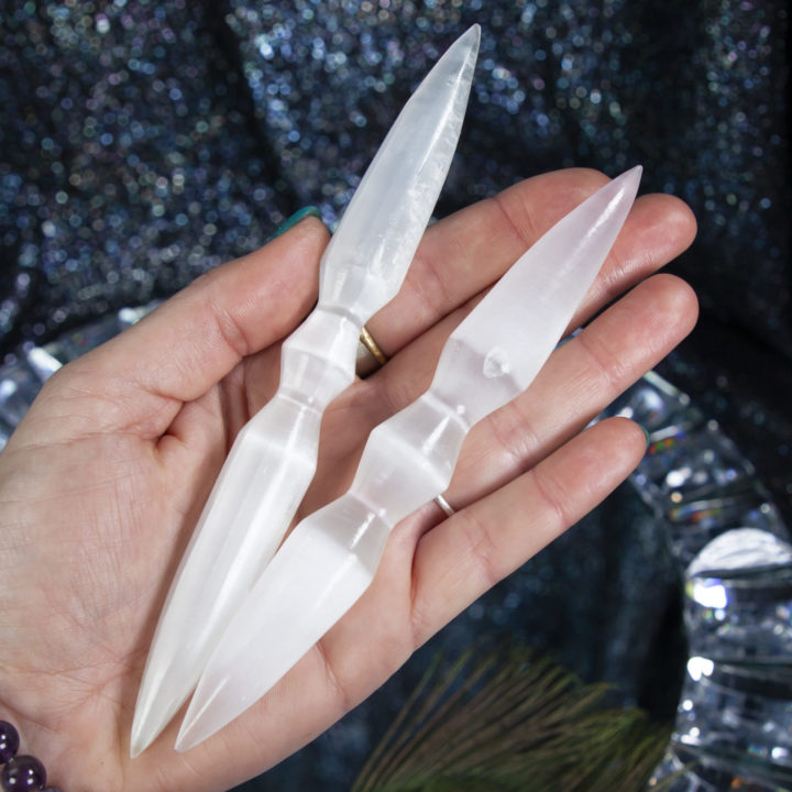 Double Terminated Selenite Moon Magic Wand