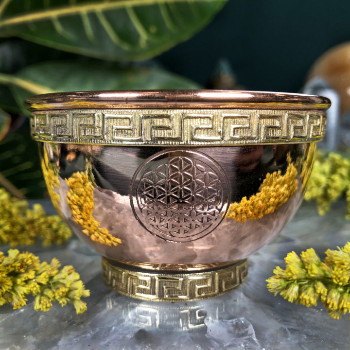 Flower of Life Copper Offering Bowl