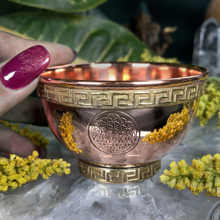 Flower of Life Copper Offering Bowl