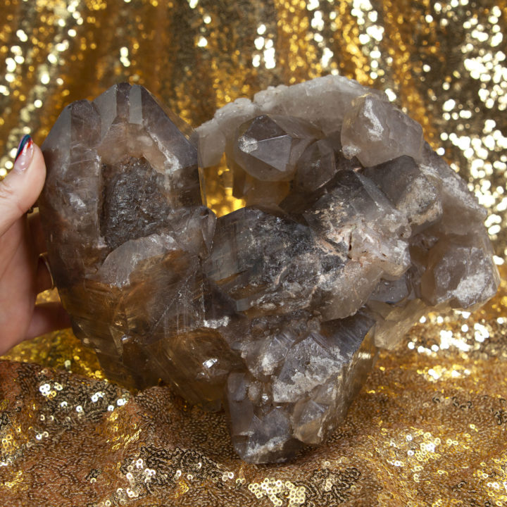 Rutilated Elestial Lemurian Smoky Quartz with Sagenite