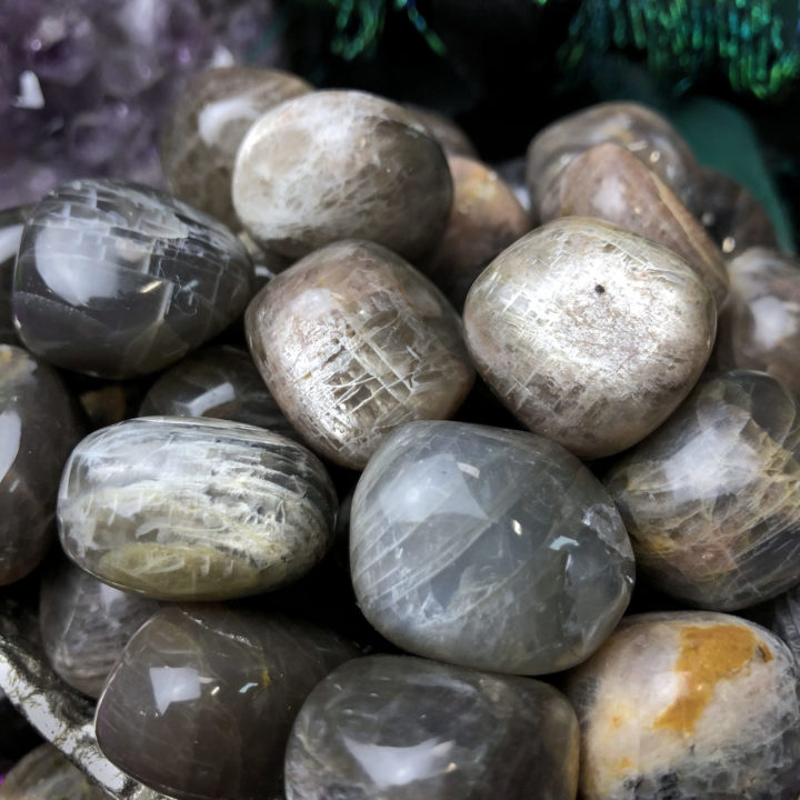 Tumbled Black Moonstone