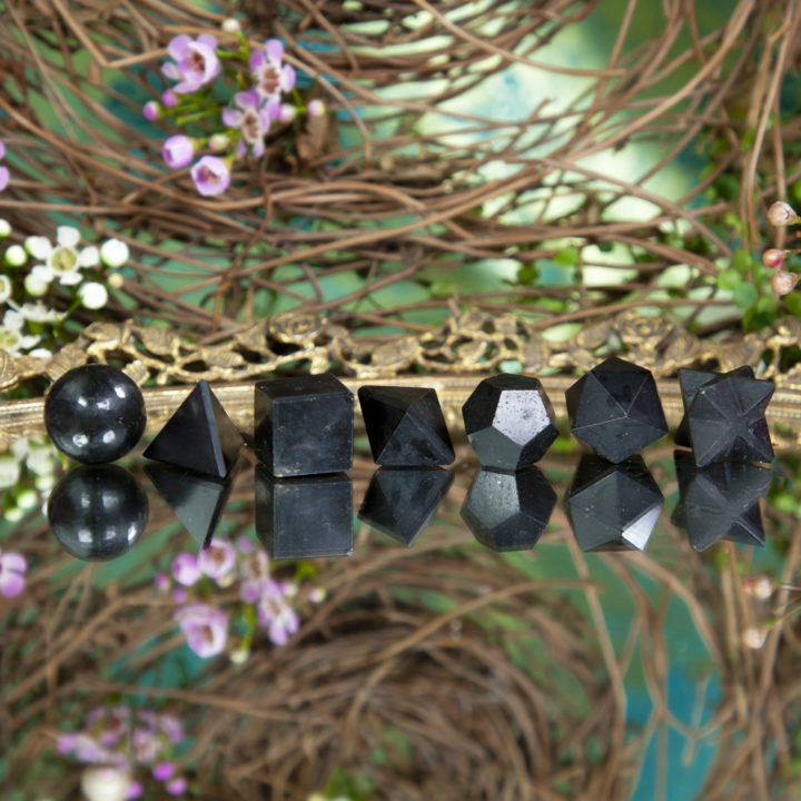 Black Tourmaline Sacred Geometry Set