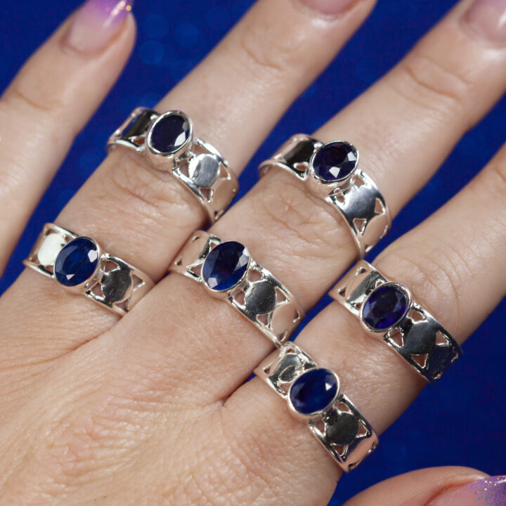 Blue Sapphire Moon Priestess Ring