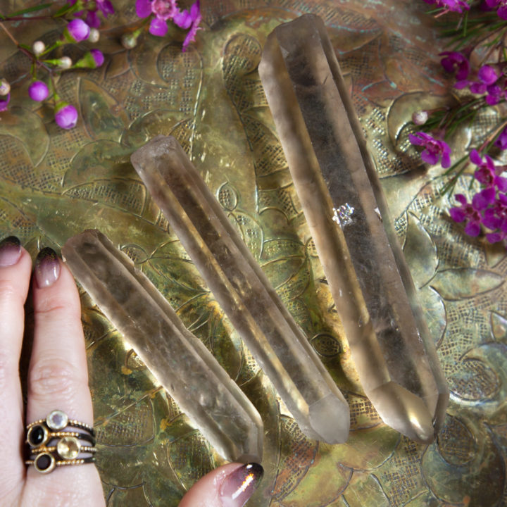 Lemurian Singing Smoky Quartz Point