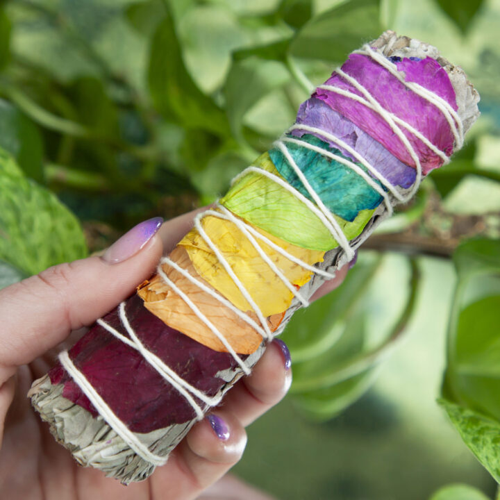 Small Rainbow Chakra Smudge Bundle