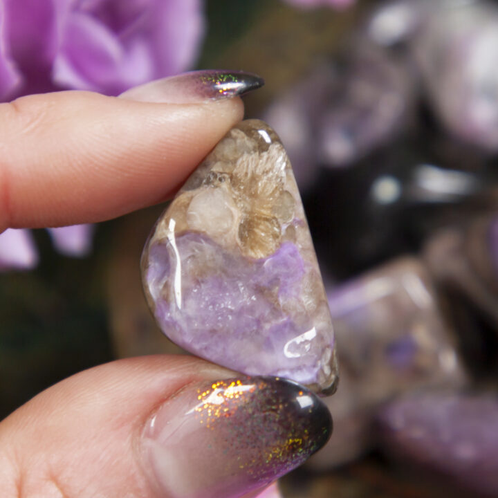 Tumbled Charoite with Tinaksite