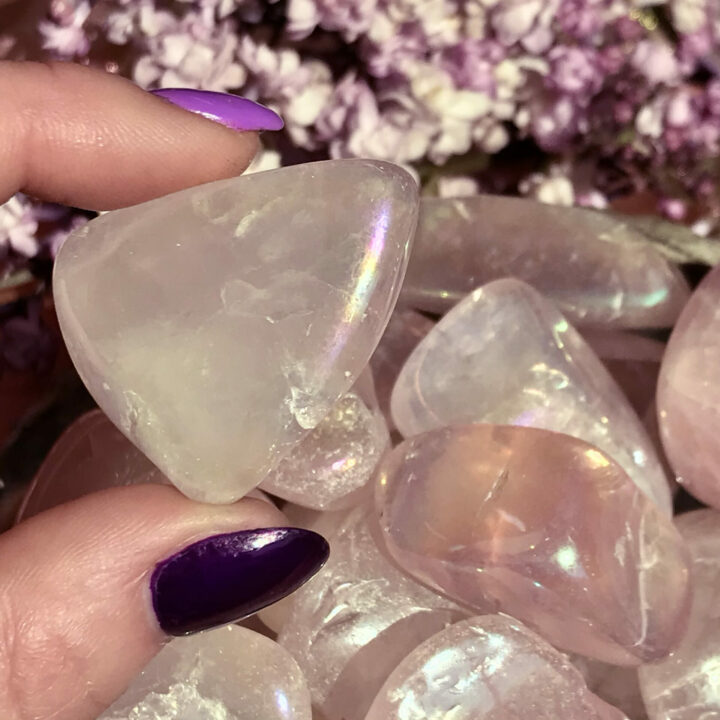 Tumbled Angel Aura Rose Quartz