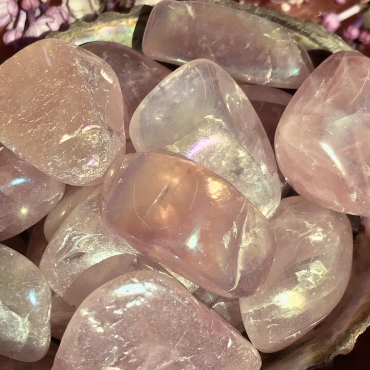 Tumbled Angel Aura Rose Quartz