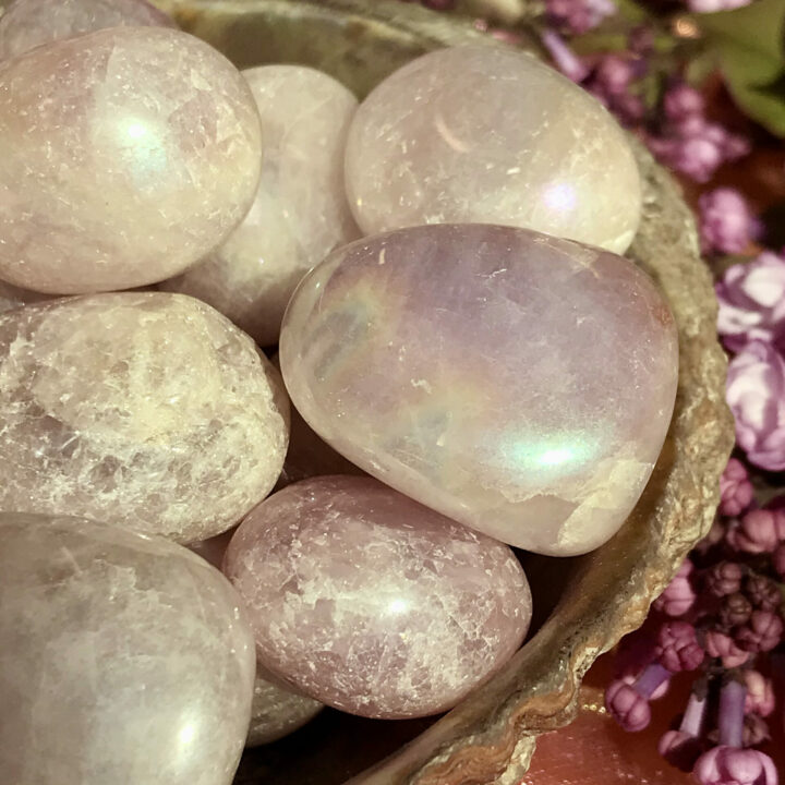 Tumbled Angel Aura Rose Quartz