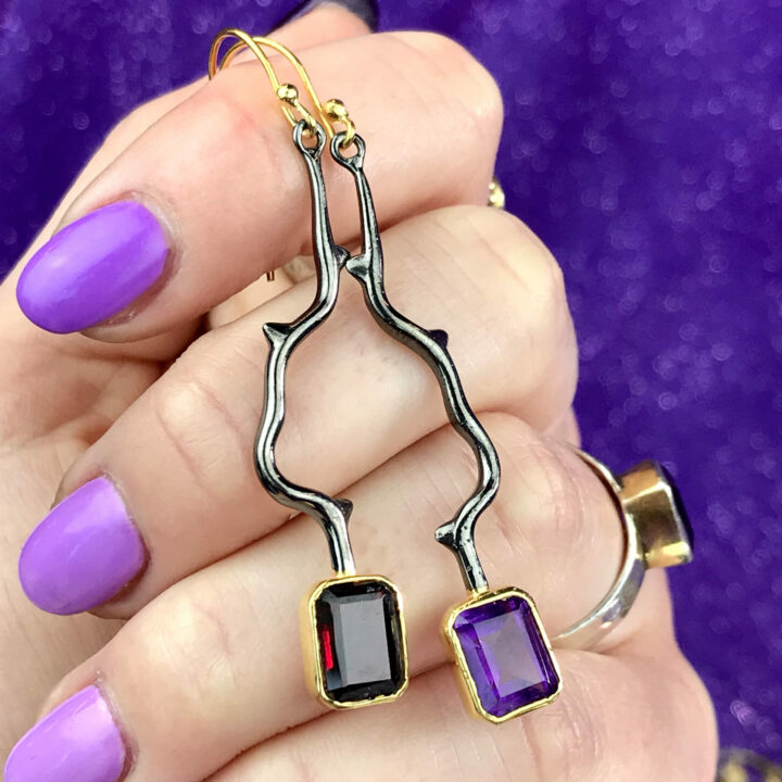 Amethyst and Garnet Earrings