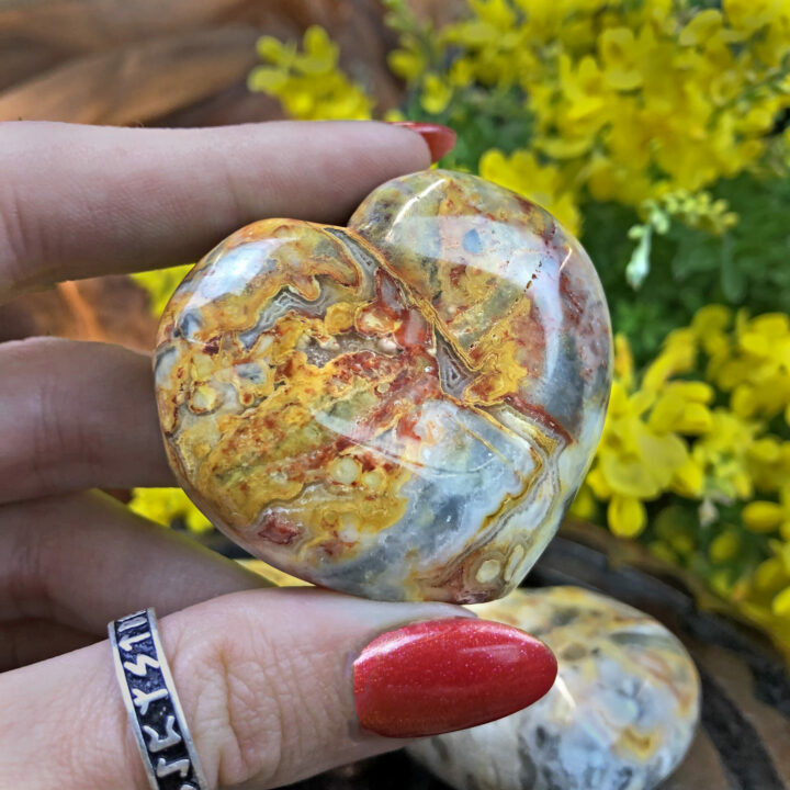 Crazy Lace Agate Heart