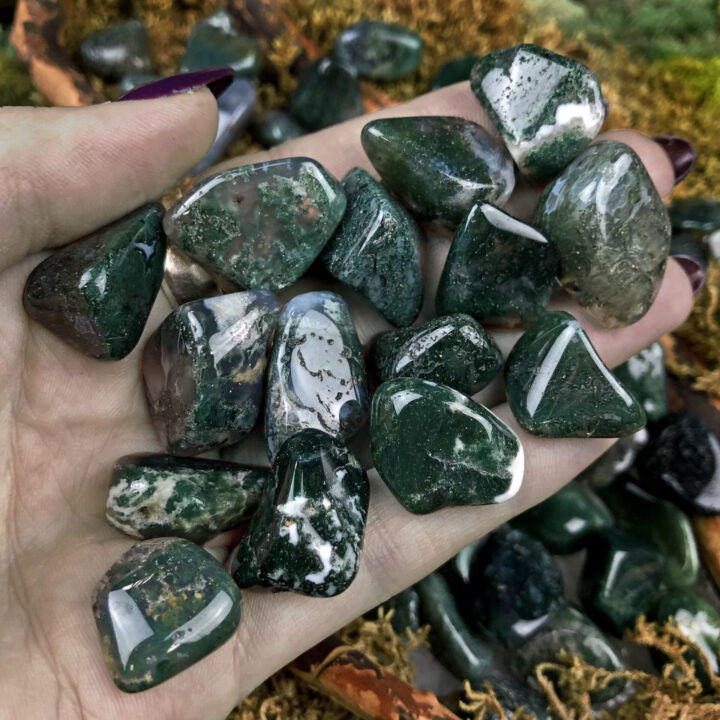 Tumbled Moss Agate