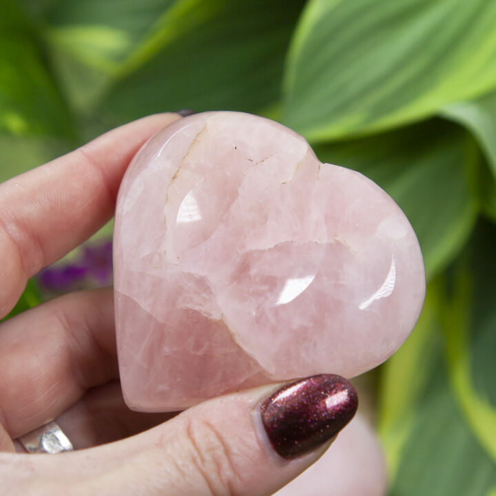 Rose Quartz Heart-Shaped Sphere Stand