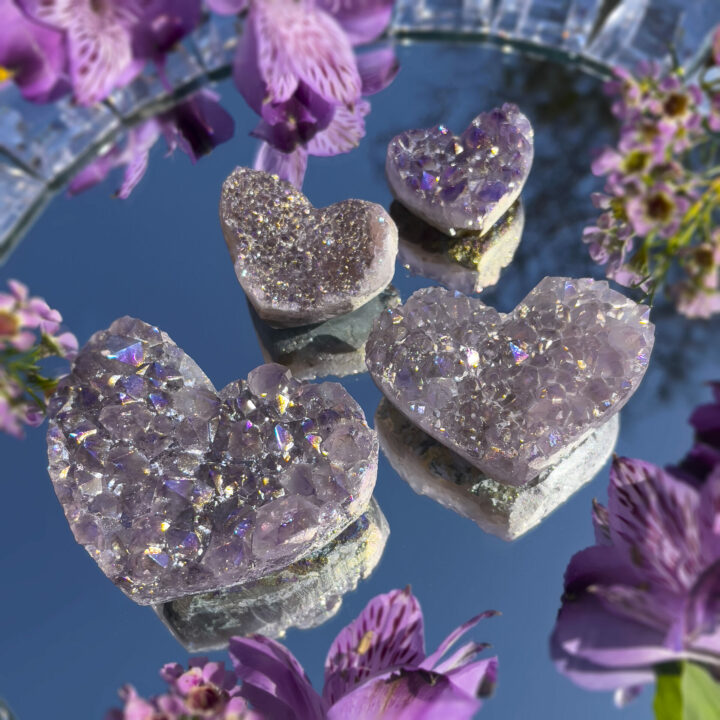 Angel Aura Amethyst Heart Cluster