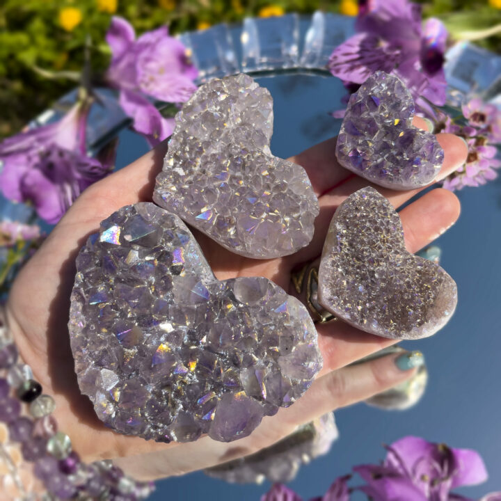 Angel Aura Amethyst Heart Cluster