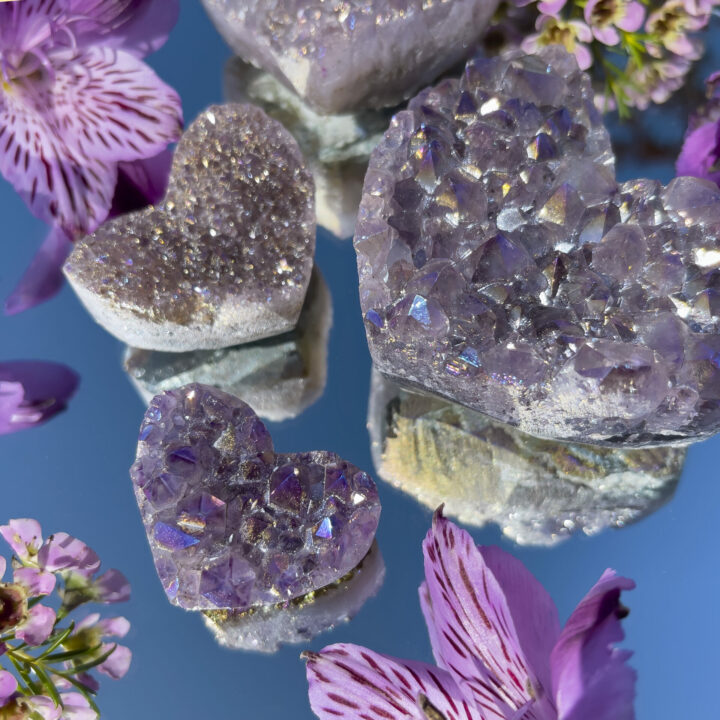 Angel Aura Amethyst Heart Cluster