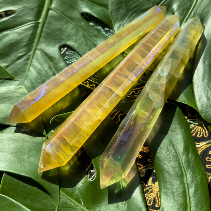 Angel Aura Yellow Fluorite Manifestation Wand