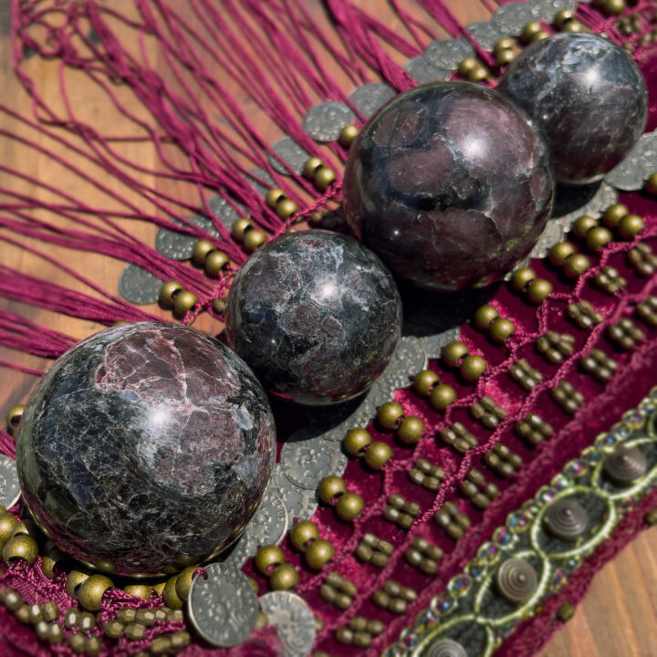 Arfvedsonite with Garnet Manifestation Sphere