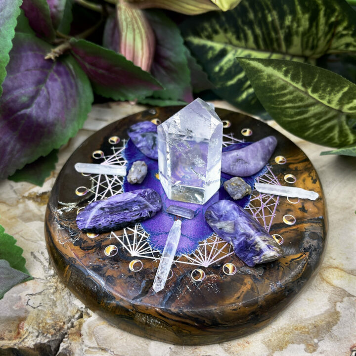 Brave Lioness Empowerment Crystal Grid Set