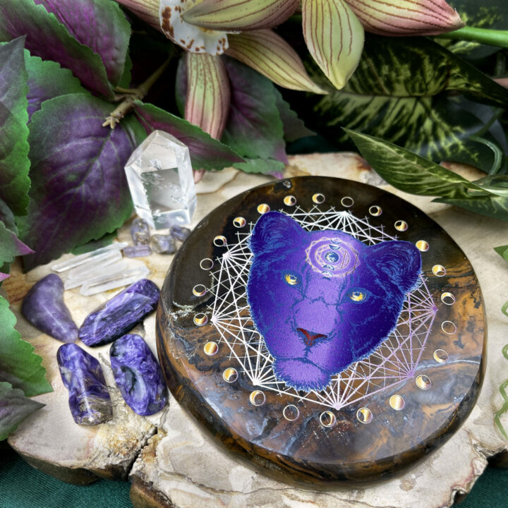 Brave Lioness Empowerment Crystal Grid Set