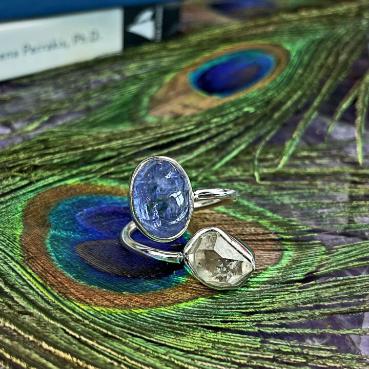 Herkimer and Tanzanite Spiritual Alchemist Ring