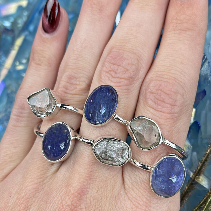 Herkimer and Tanzanite Spiritual Alchemist Ring