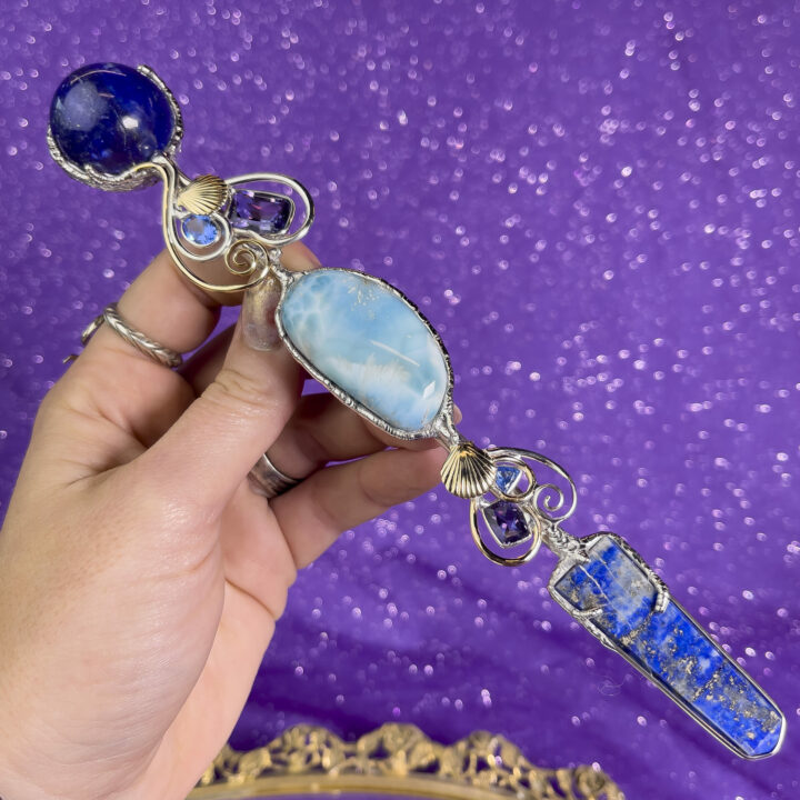 Lapis and Larimar Wand