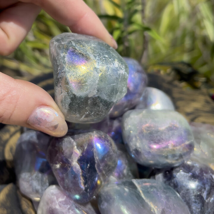 Tumbled Angel Aura Fluorite