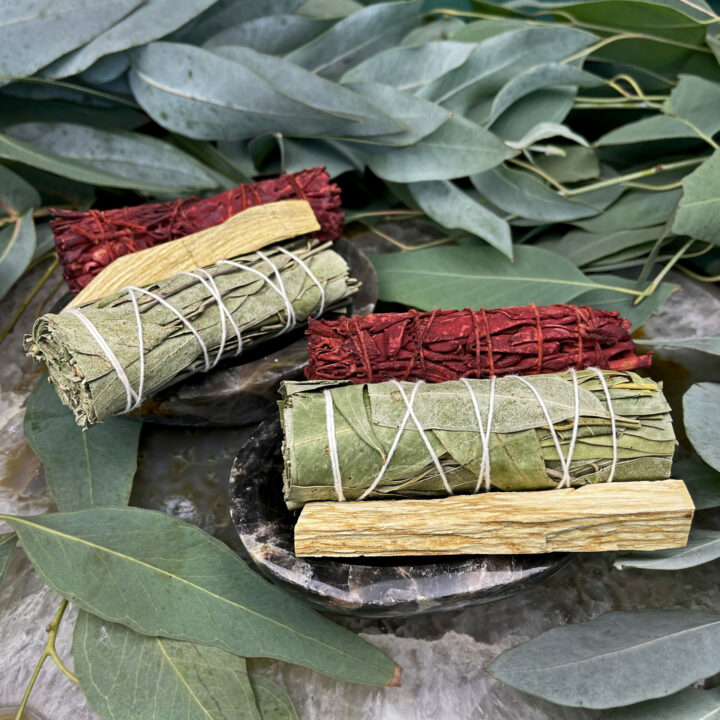 Black Moonstone Smudging Bowl Set