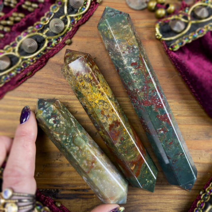 Double Terminated Bloodstone Healing Wand