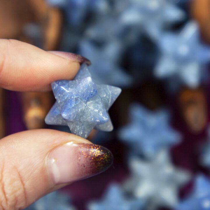 Dumortierite 12-Pointed Mudra Meditation Star