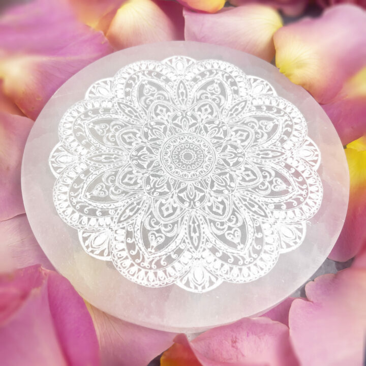 Engraved Mandala Selenite