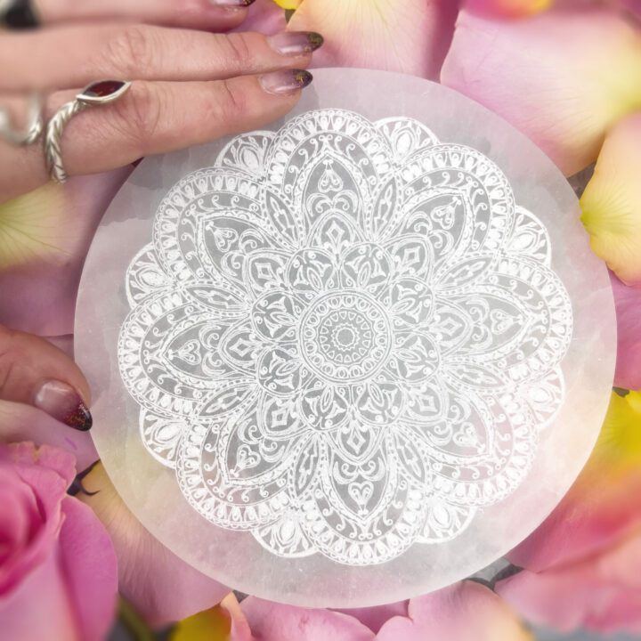 Engraved Mandala Selenite