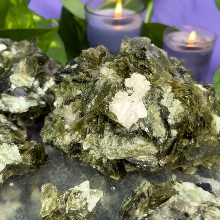 Natural Green Lepidolite Cluster