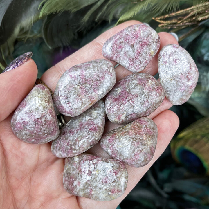 Tumbled Pink Tourmaline in Quartz