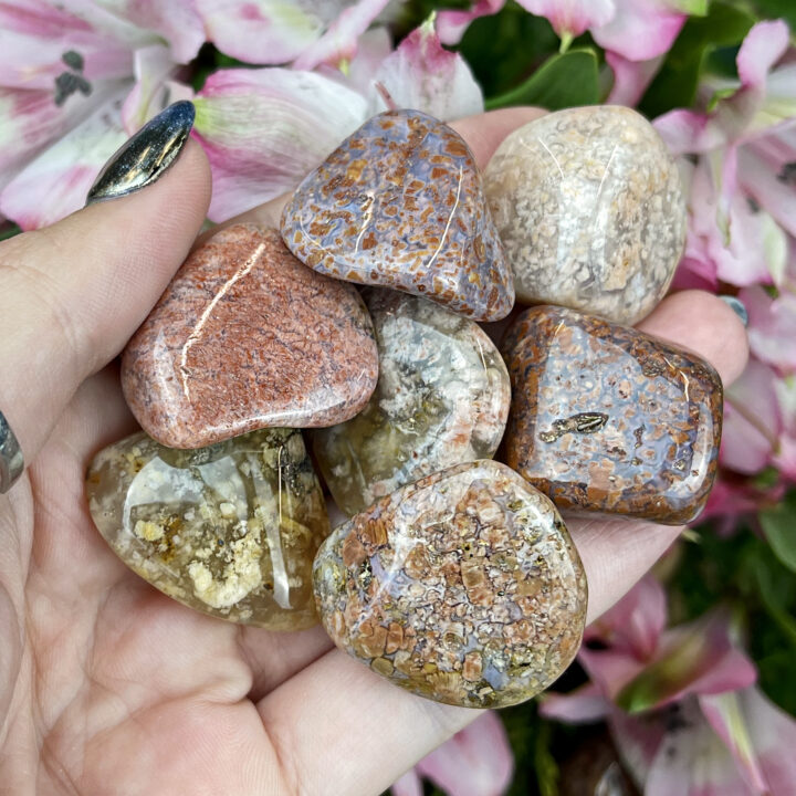 Medium Tumbled Pink Moss Agate