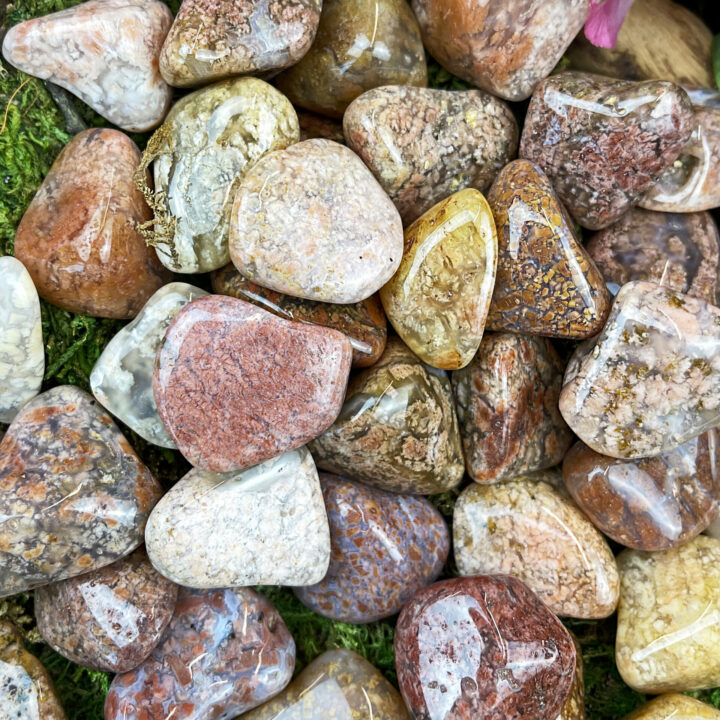 Medium Tumbled Pink Moss Agate