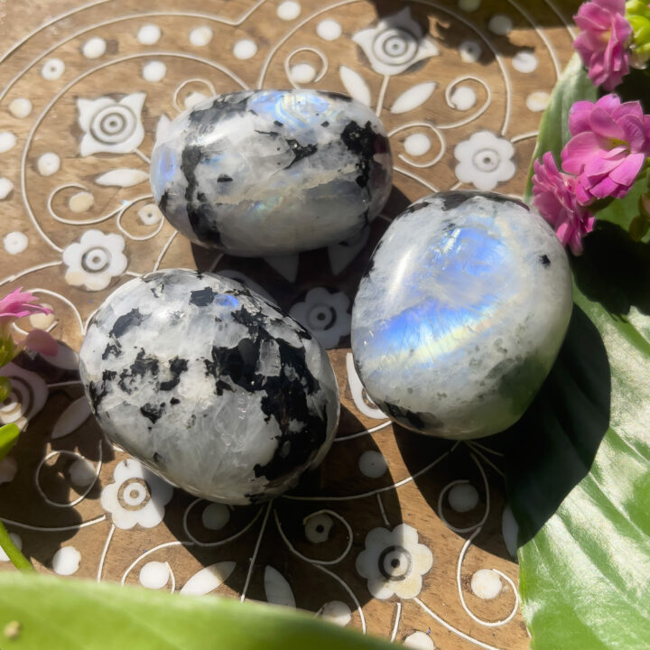 Rainbow Moonstone Palm Stone