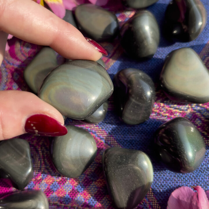 Small Tumbled Rainbow Obsidian