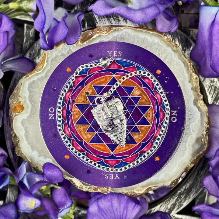 Sri Yantra Pendulum with Agate Pendulum Plate