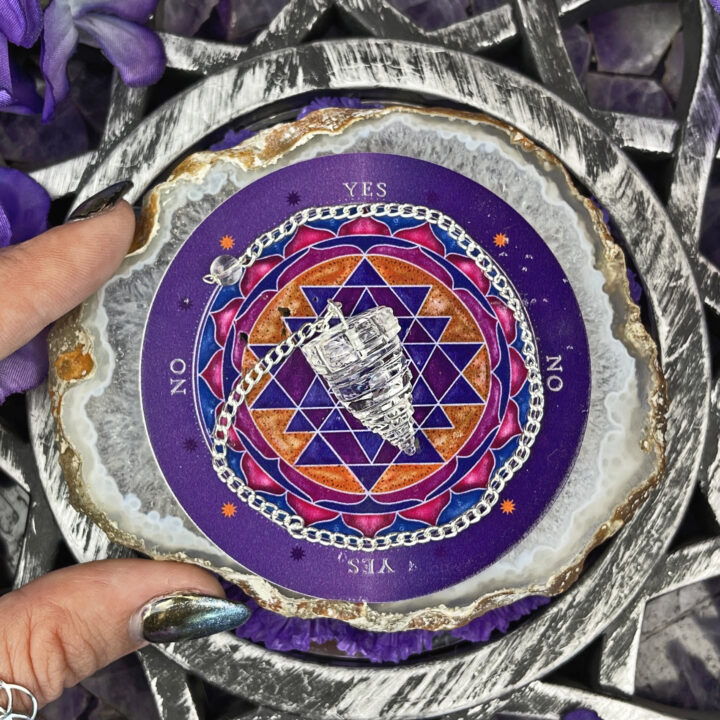 Sri Yantra Pendulum with Agate Pendulum Plate