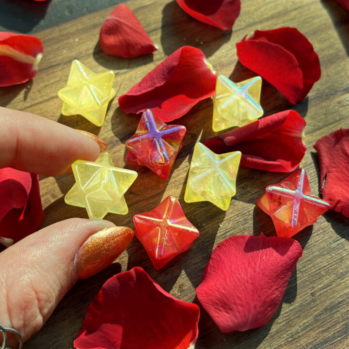 Intuitively Chosen Mini Aura Quartz Merkaba