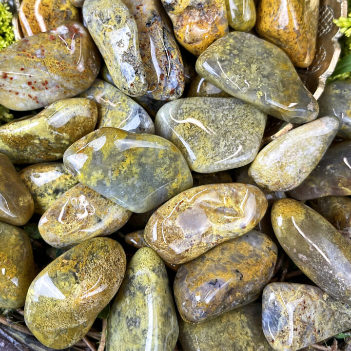 Medium Tumbled Yellow Moss Agate