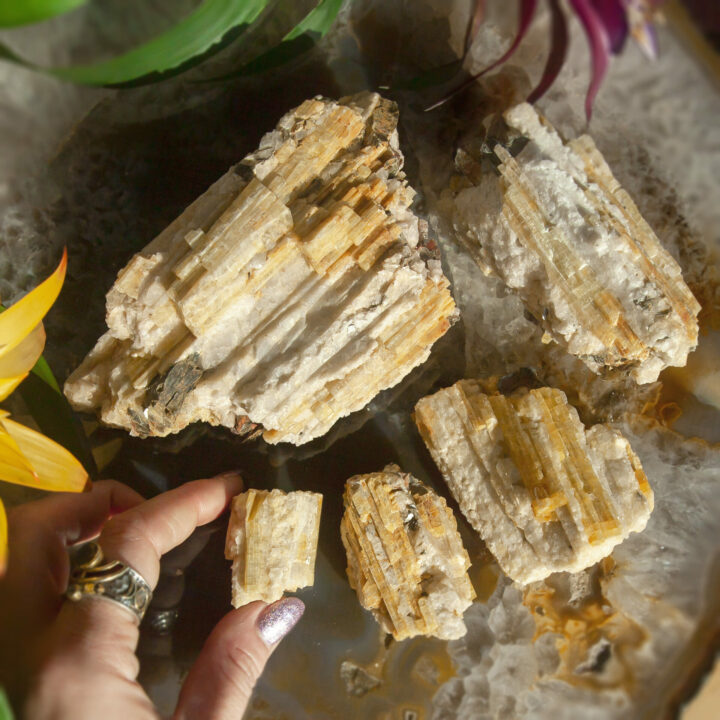 Rare Uplifting Natural Yellow Tourmaline in Quartz Matrix